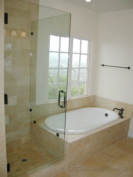 Shower Next To Tub Design Frameless Shower Enclosure And Soaking Tub