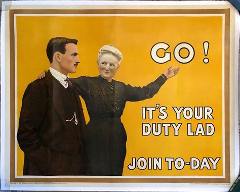 Go Its Your Duty Lad 1915 Original War Poster British Wwi