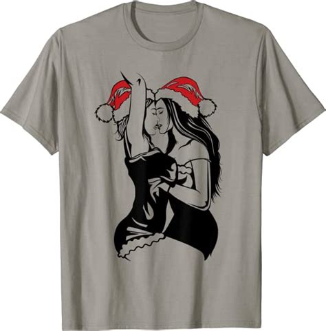 Lesbian Christmas Kiss Original Xmas T Shirt Branding Her