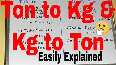 How to convert ton to kg and kg to ton|Convert kg to ton formula ...