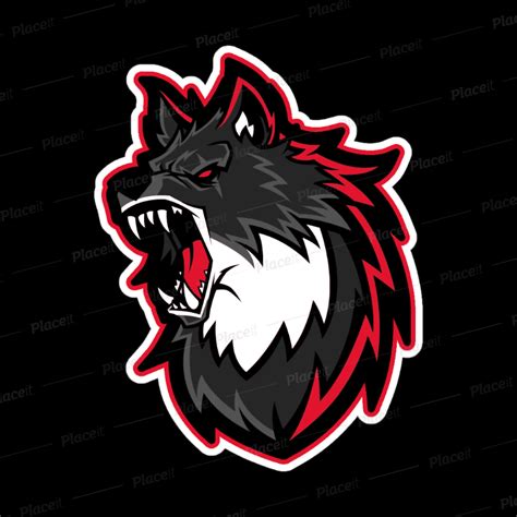 Logo Created With Placeits Logo Maker Animal Mascot Logo Black Wolf