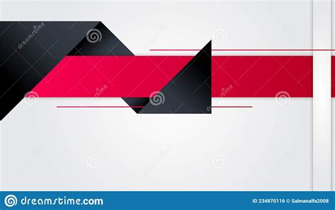 Modern Red Black White Abstract Presentation Background With Corporate