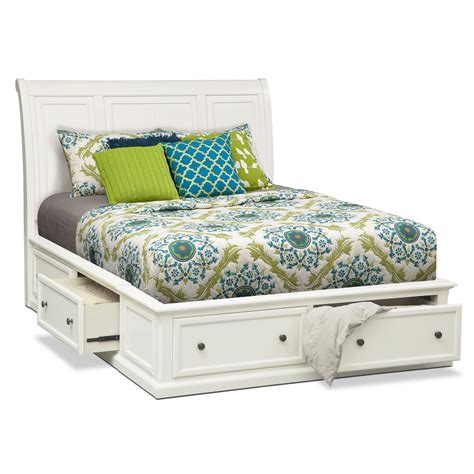 Hanover Queen Storage Bed White American Signature Furniture