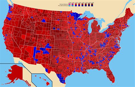 The Results Of The 1984 Us Presidential Election By County Republican