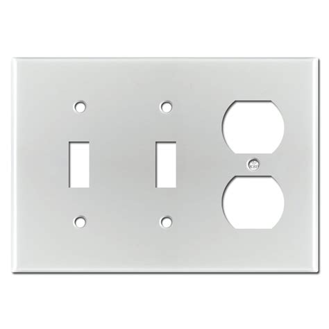 2 Toggle Switch Plate Brushed Aluminum Kyle Switch Plates