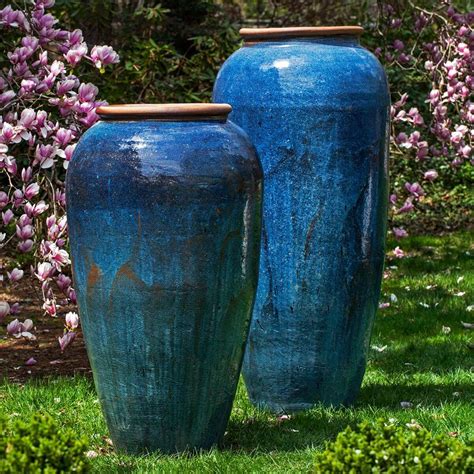 17 Striking Tall Blue Planters For Your Garden