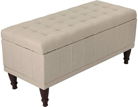Joveco Storage Ottoman Fabric Button Tufted Rectangular Bench For