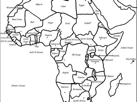 Africa Continent Printable Handouts With Map And List Of Countries