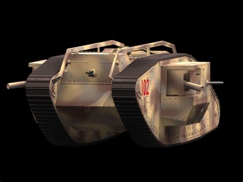 British Mark I Male Tank 3d Model 3dsmax Files Free Download Modeling