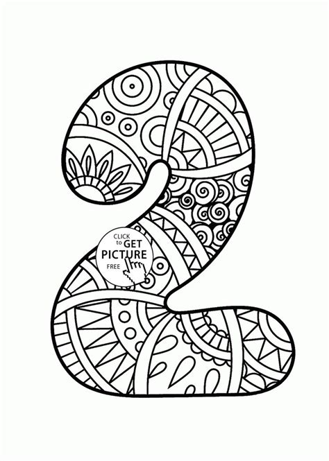 Please read my disclosure for more information. Pattern Number 2 coloring pages for kids, counting numbers ...