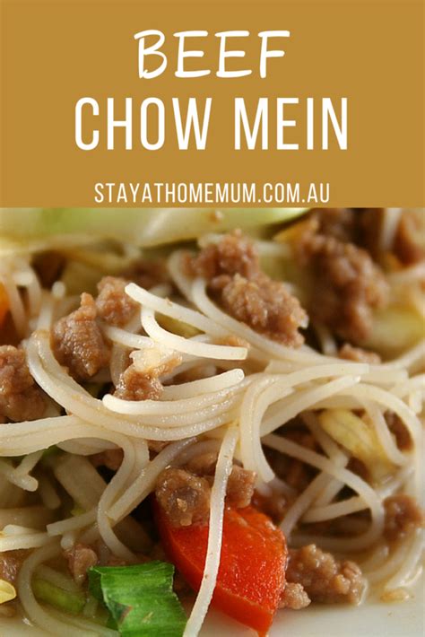 Beef mince, cabbage, noodles and soy. Easy Beef Chow Mein | Stay at Home Mum