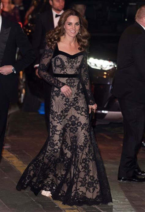 Kate Middleton Wears Black Lace Dress At The Royal Variety Performance