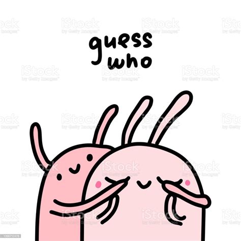 Guess Who Hand Drawn Vector Illustration In Cartoon Comic Style Couple