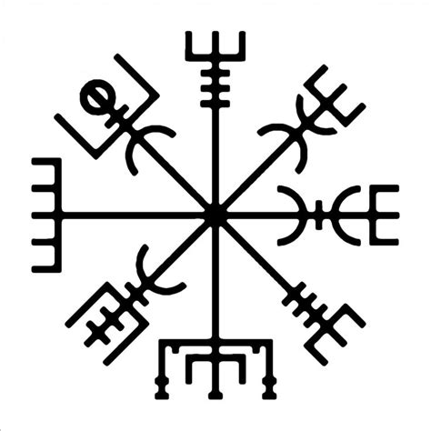 Nordic tattoos are a mixture of the rune alphabets. VEGVISIR - Rune Decal This is a 17th Century Icelandic symbol for protection. | Geometric tattoo ...