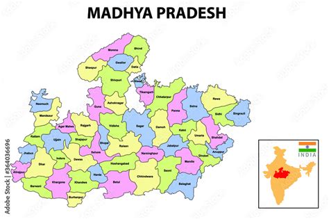 madhya pradesh map political and administrative map of madhya pradesh with districts name
