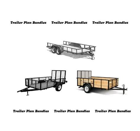 Trailer Plan Bundle 8x16 Flatbed Trailer 5x10 And 6x12 Etsy Canada