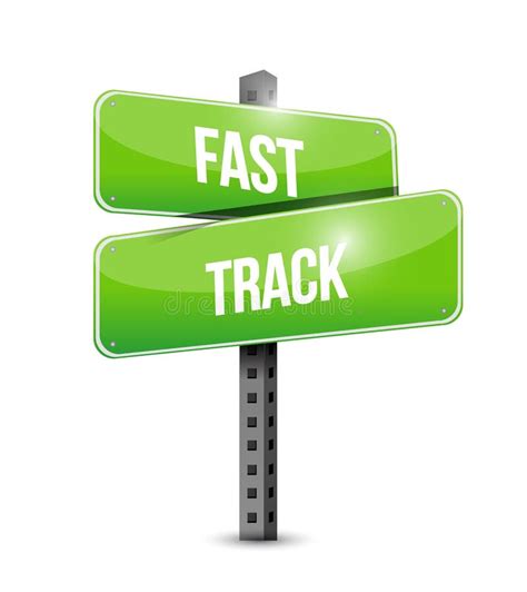 Fast Track Road Sign Concept Illustratio Stock Illustration