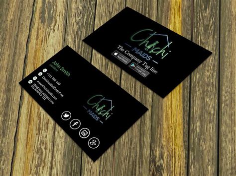 Design Modern Business Card With Social Media Icons And Available To