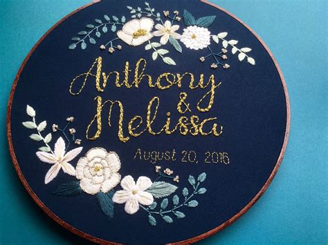 Custom Personalized Embroidery Hoop Art, Wedding ...