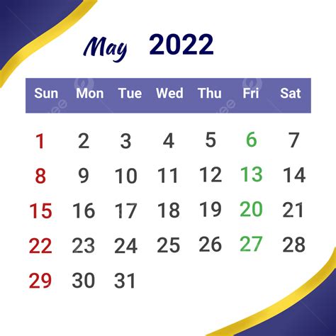 Gambar Desain Kalender Mei 2022 Dengan Batas Elegan Kalender 2022 Mei