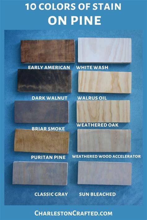 Oak Wood Stain Color Chart