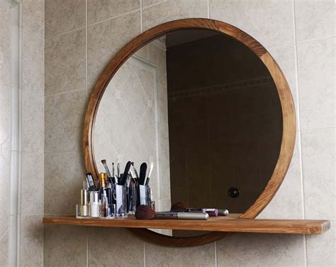 Round Bathroom Mirror With Shelf Rispa