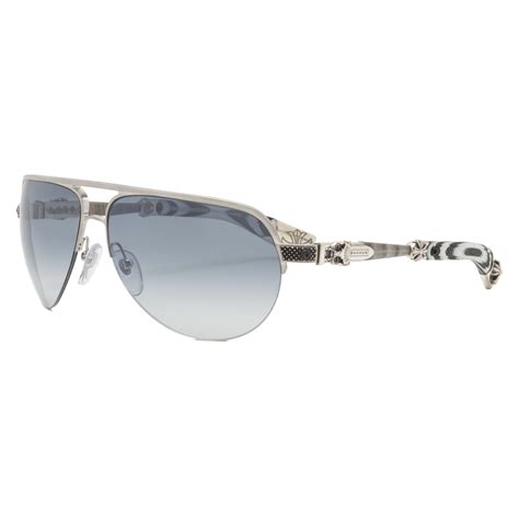 Chrome Hearts Blade Hummer Sunglasses Brushed Silver Black White Blue Gradient Ebay