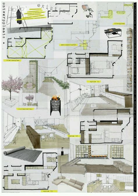House Design Hand Drawing Board Layout Architecture Interior Design
