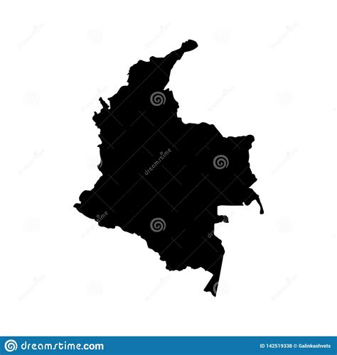 Mapa Colombia Del Vector Ilustracin Aislada Del Vector Negro En El
