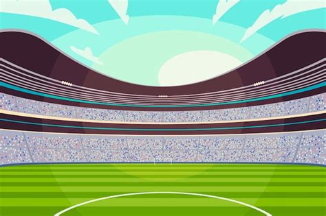 Free Vector Flat Soccer Football Stadium Illustration