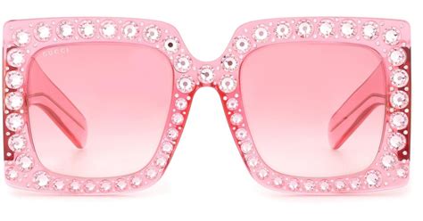 Gucci Oversized Square Sunglasses In Pink Lyst