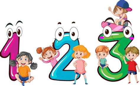 Children Cartoon Character With Numbers 7144951 Vector Art At Vecteezy