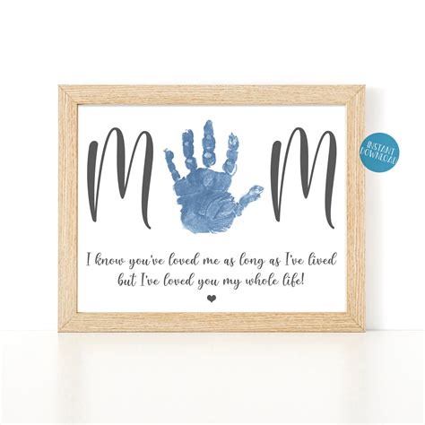 Handprint Keepsake T For Mom Mothers Day Poem Etsy