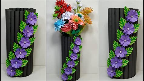How To Make A Flower Vase At Home Diy Paper Crafts Flower Vase