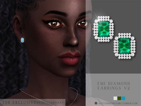The Sims Resource Emi Diamond Earrings V2 Aquamarine Earrings Bridal