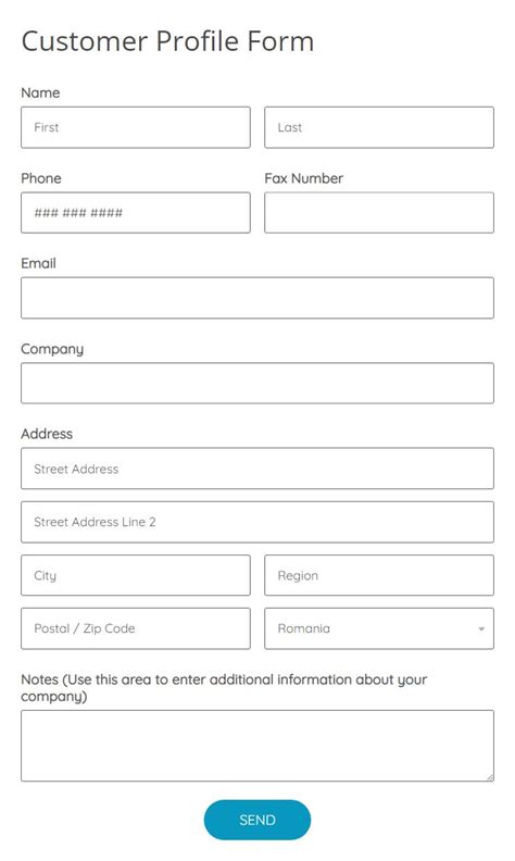 Free Customer Profile Form Template FormBuilder