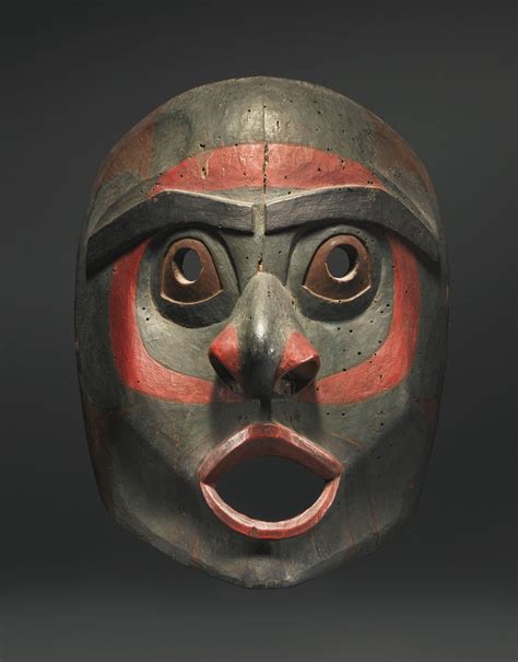 Northwest Coast Polychromed Wood Mask Probably Heiltsuk Bella Bella Or Haisla Lot Tribal