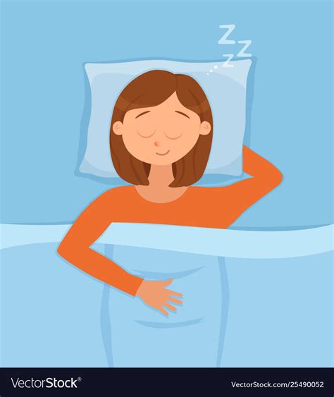 Sleeping Woman Face Cartoon Character Happy Girl Vector Image