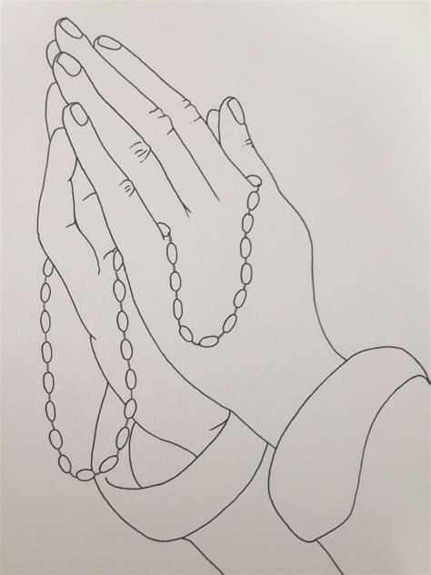 Praying Hands Drawing Black Ink Pen Praying Hands Drawing How To