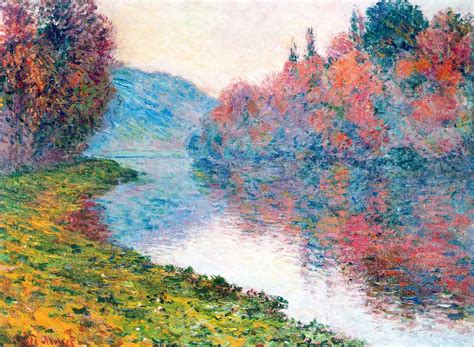 Banks Of The Seine At Jenfosse Clear Weather Claude Monet 1884