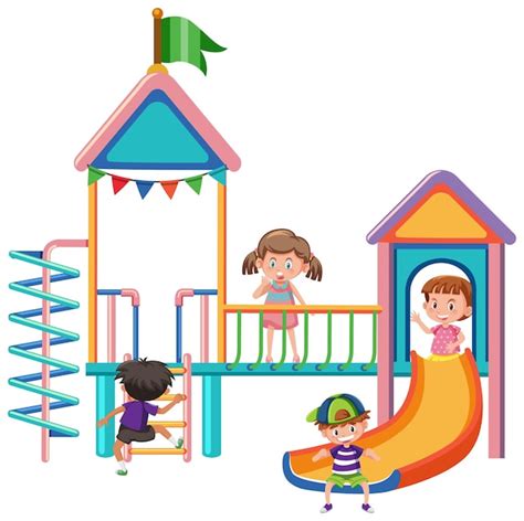Premium Vector Outdoor Playground Slide For Kids