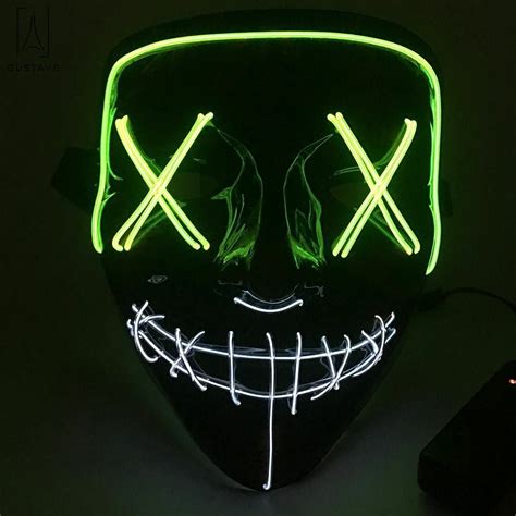 Gustave Halloween Scary Light Mask 4 Modes 2 Colors Cosplay Led Costume