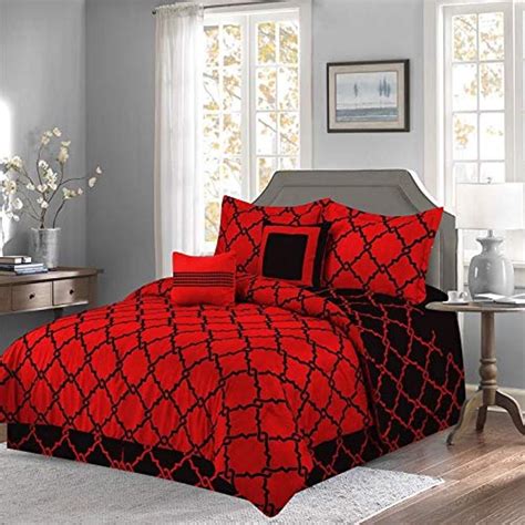It is solid colored, but does not look boring thanks to the pinch pleated design. Luxurious 10-Piece Geometric Soft Comforter Set & Bed ...