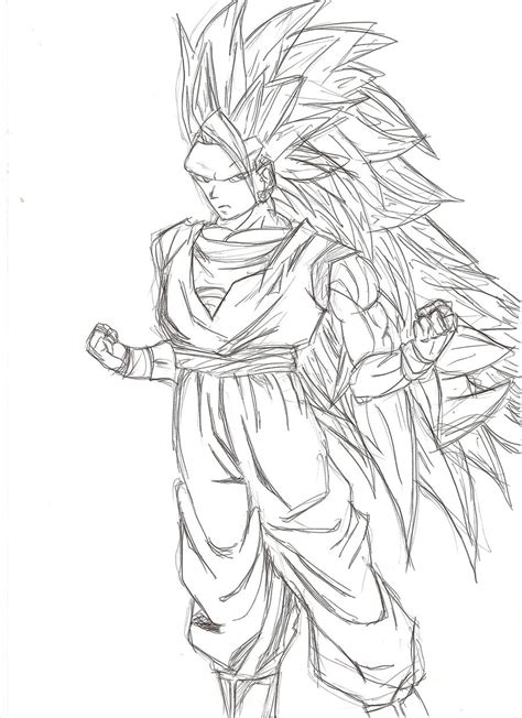 Dibujos De Goku Fase 3 Para Colorear Goku Super Como Sayayin Fase 3