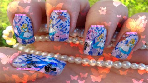 Tuto Nail Art Alice In Wonderland Disney Youtube