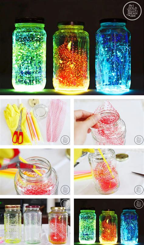 Glow Jars How To Make Glowstickjarsdiynightlights En 2020 Créations