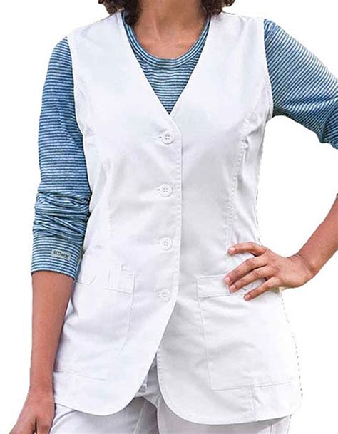 Download Barco Prima Women Button Front White Medical Vest for $24 ...