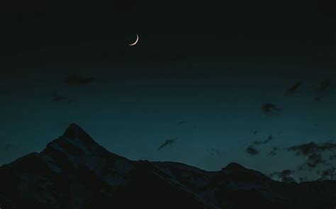 Download Wallpaper 1680x1050 Moon Mountains Night Sky Widescreen 16