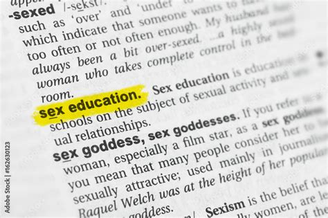 highlighted english word sex education and its definition at the dictionary ภาพถ่ายสต็อก
