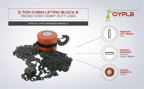 Oypla 2 Ton Chain Lifting Block And Tackle Hoist Heavy Duty Load Amazon